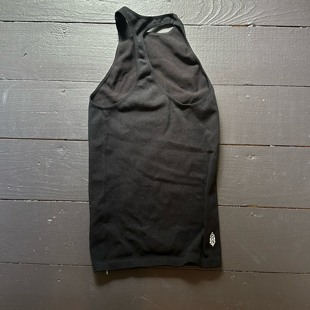 Free people movement tank XS black high neck stretch seamless